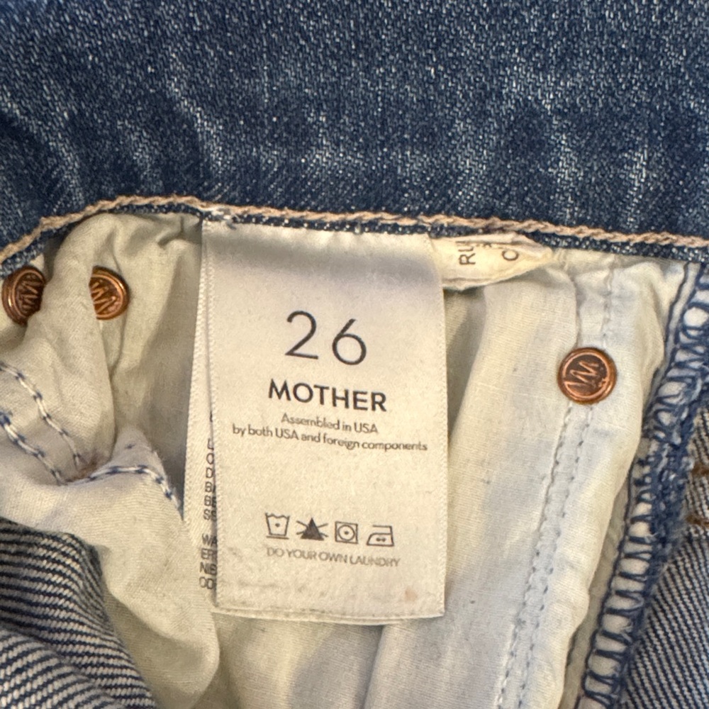 MOTHER Men's Straight Leg Jeans in Distressed Blue - Picture 3 of 6